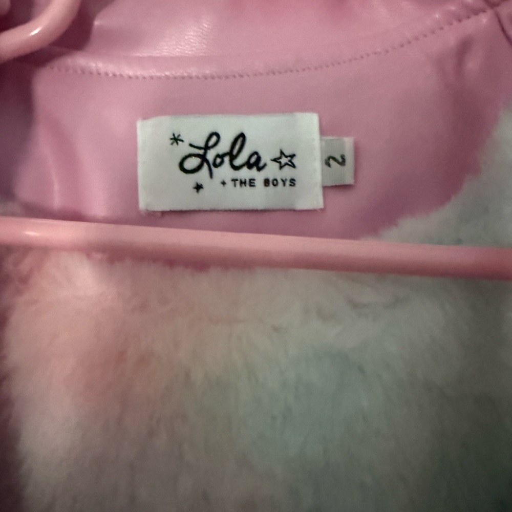 Lola + The Boys Pink Jacket with Rainbow and Pearls - Picture 8 of 10